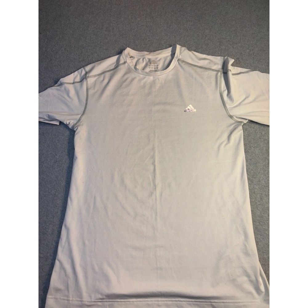 adidas Activewear Tee Shirt Mens Large White Solid Short Sleeve Crew Neck Logo